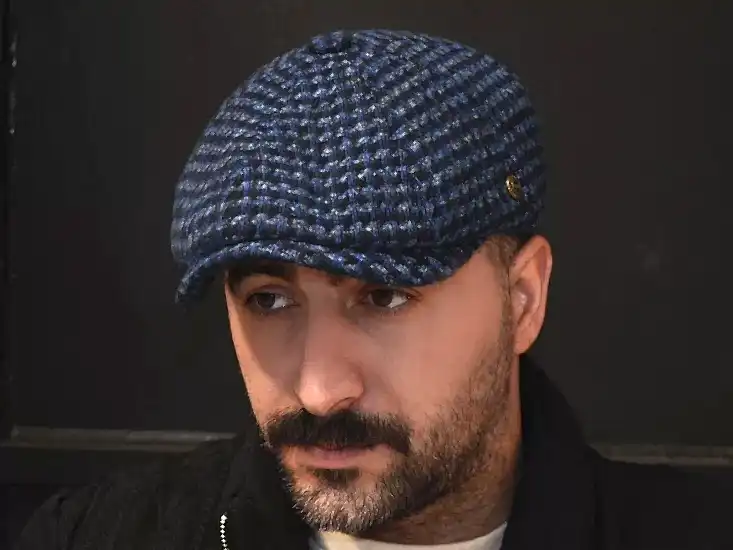 Lacivert Kaşe Kışlık Erkek Kasket Şapka İngiliz